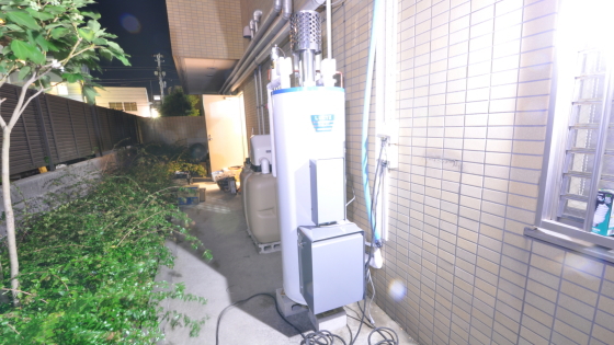 移動設置してきた小型ガスボイラーSRHⅡ-100MSS