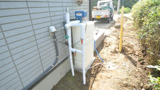 千葉県市原市の上田様邸に設置した軟水器MS-18のバイパス配管