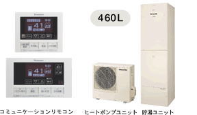 エコキュート パワフル高圧シャワー・酸素入浴機能付き460Lタイプ HE-KU46CXS